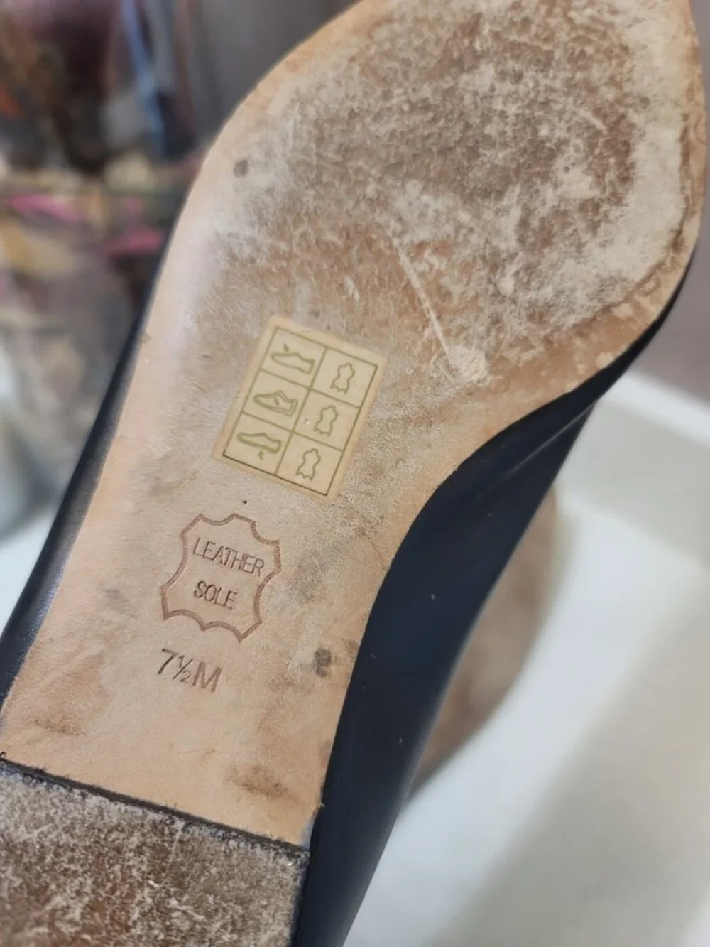 Tory Burch Penelope Pointed Toe Leather Flats Black Size 7.5 M